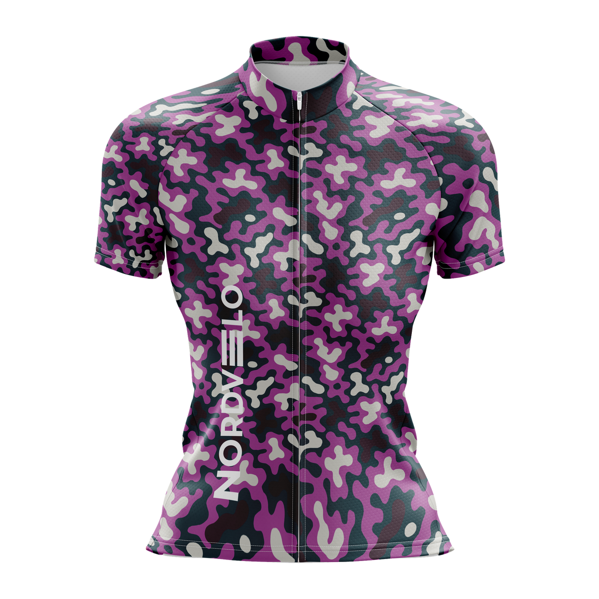 Nordvelo Modern Camo Women Short Sleeve Jersey - Plum front