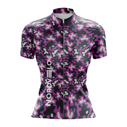 Nordvelo Modern Camo Women Short Sleeve Jersey - Plum front