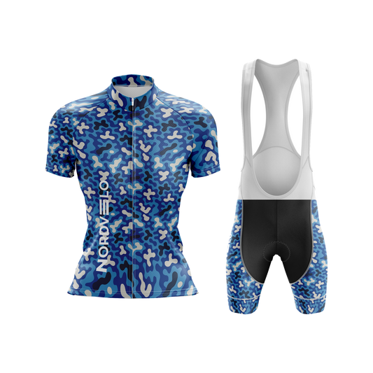 Nordvelo Modern Camo Women Short Sleeve Kit - Cobalt front