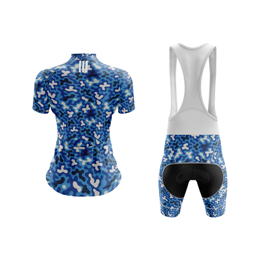 Nordvelo Modern Camo Women Short Sleeve Kit - Cobalt rear
