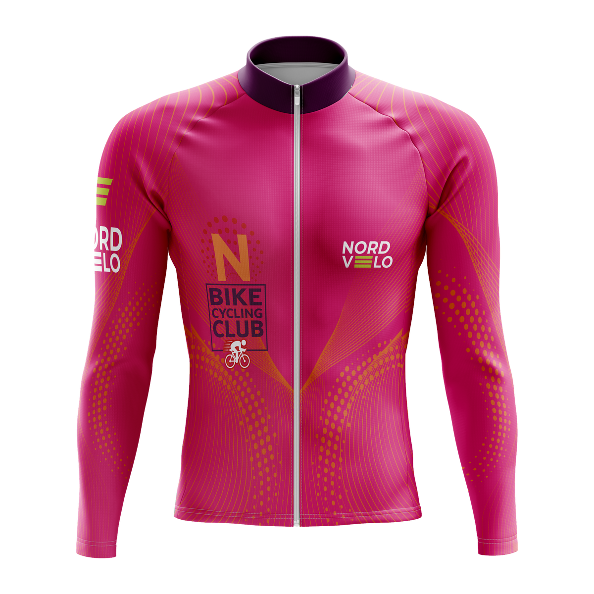 Nordvelo Peloton Men Long Sleeve Jersey - Fuchsia front