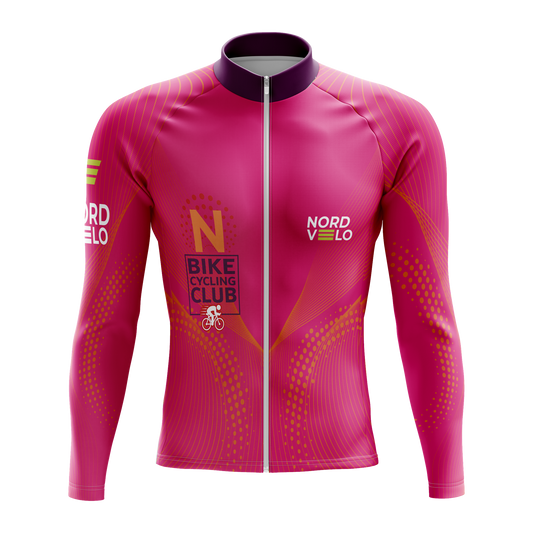 Nordvelo Peloton Men Long Sleeve Jersey - Fuchsia front
