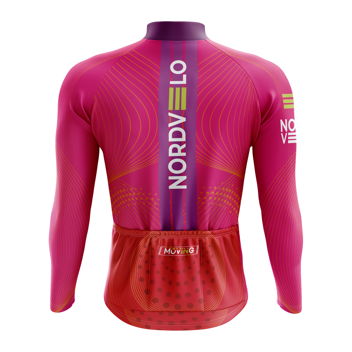 Nordvelo Peloton Men Long Sleeve Jersey - Fuchsia rear