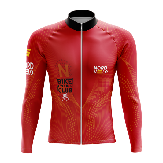 Nordvelo Peloton Men Long Sleeve Jersey - Scarlet front