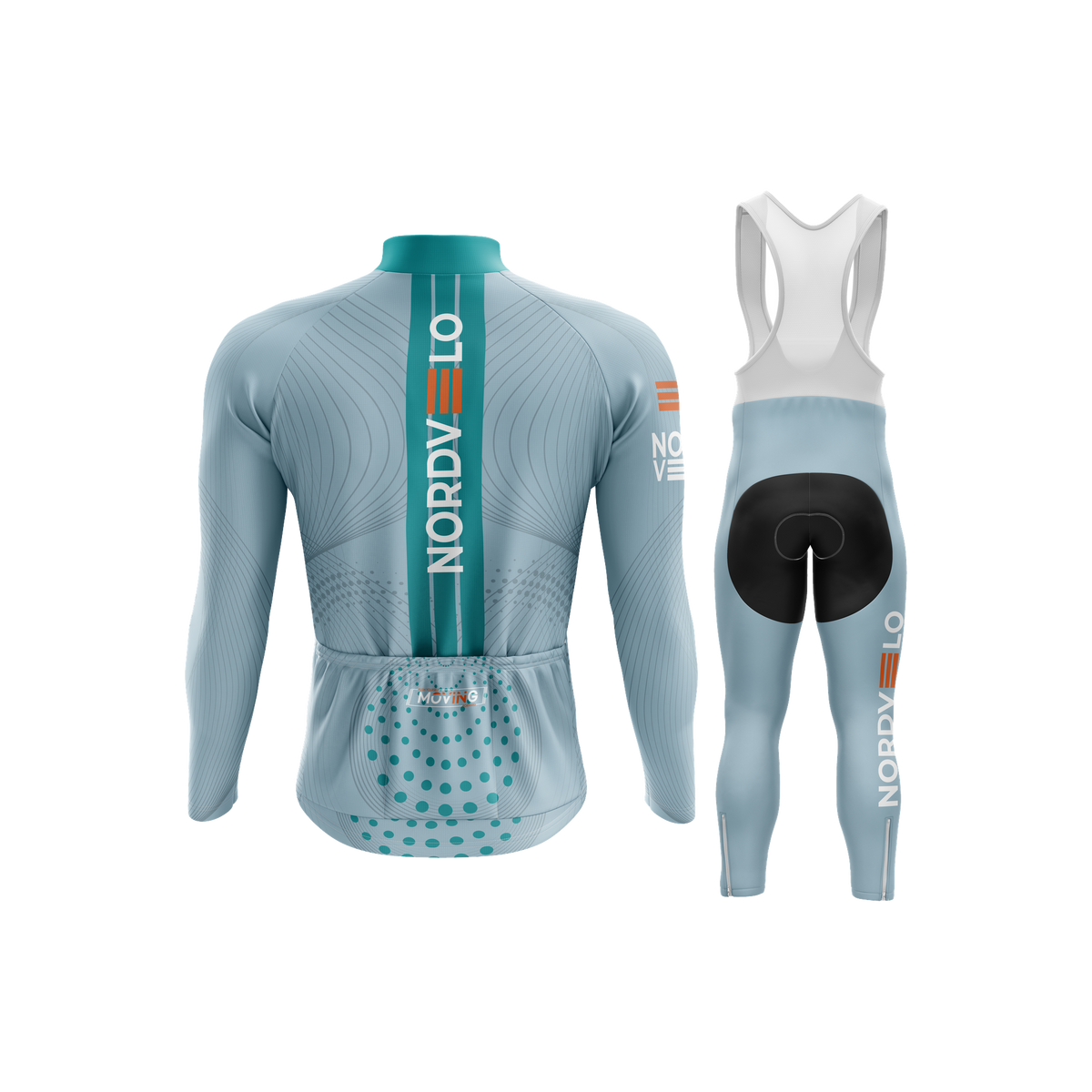 Nordvelo Peloton Men Long Sleeve Kit - Dove rear