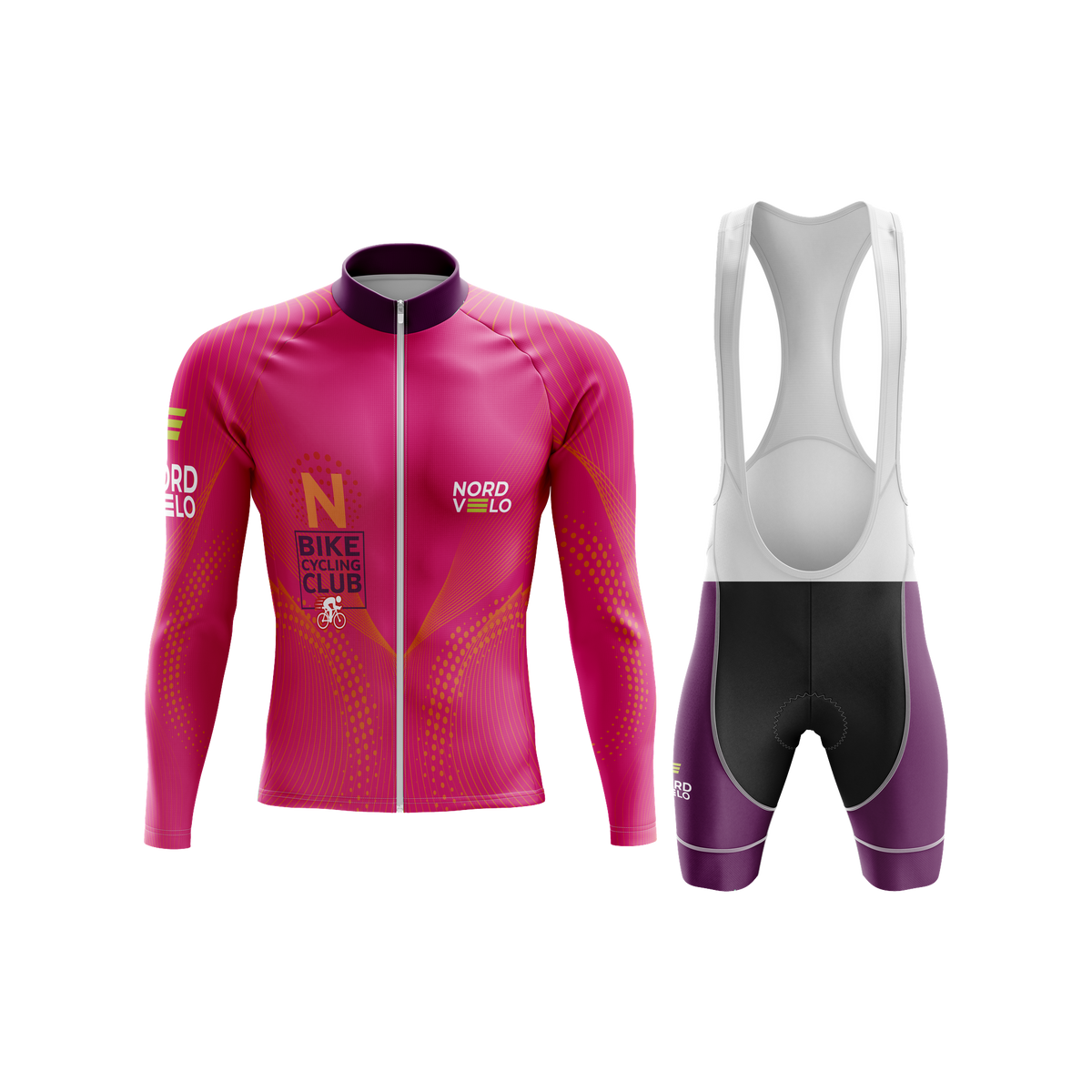 Nordvelo Peloton Men Long Sleeve Kit - Fuchsia front