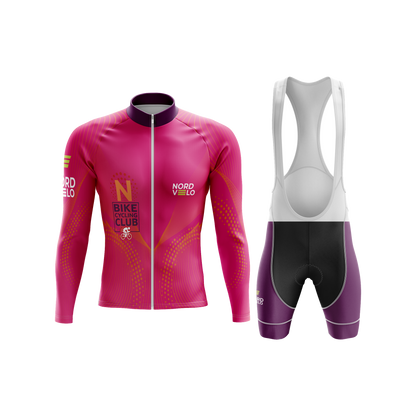 Nordvelo Peloton Men Long Sleeve Kit - Fuchsia front