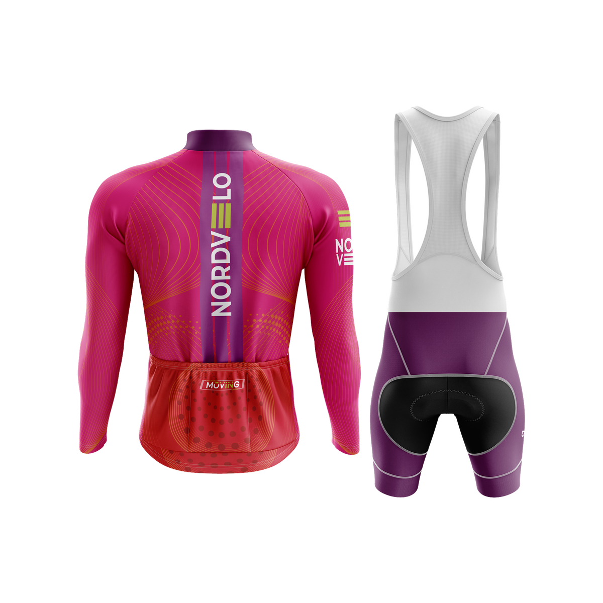 Nordvelo Peloton Men Long Sleeve Kit - Fuchsia rear