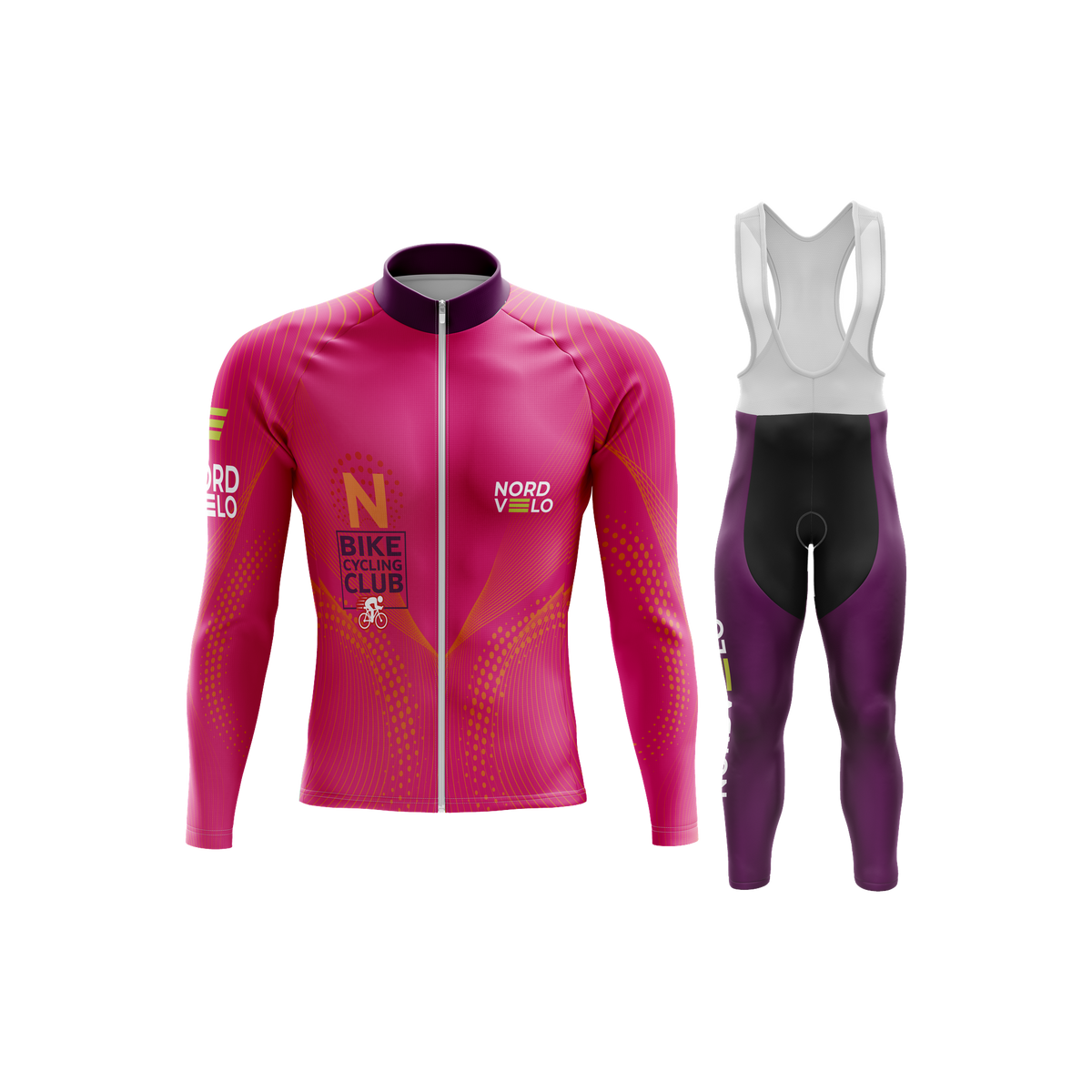 Nordvelo Peloton Men Long Sleeve Kit - Fuchsia front