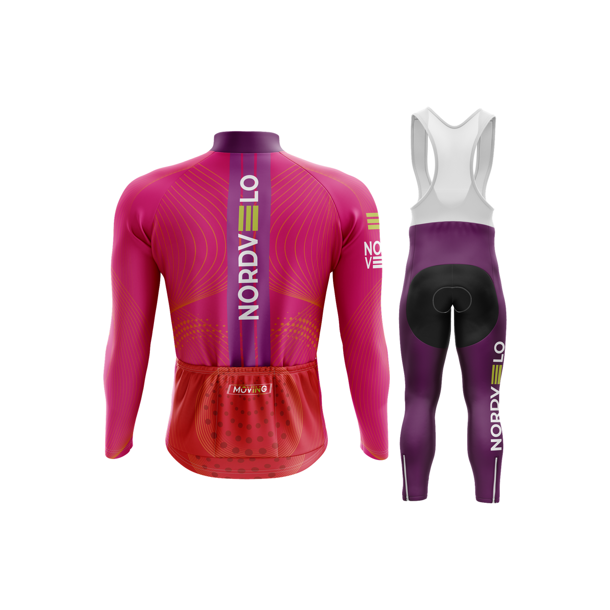 Nordvelo Peloton Men Long Sleeve Kit - Fuchsia rear