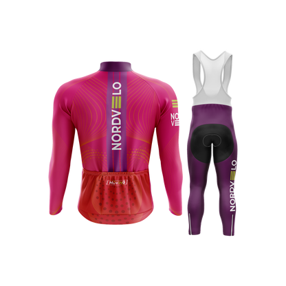 Nordvelo Peloton Men Long Sleeve Kit - Fuchsia rear