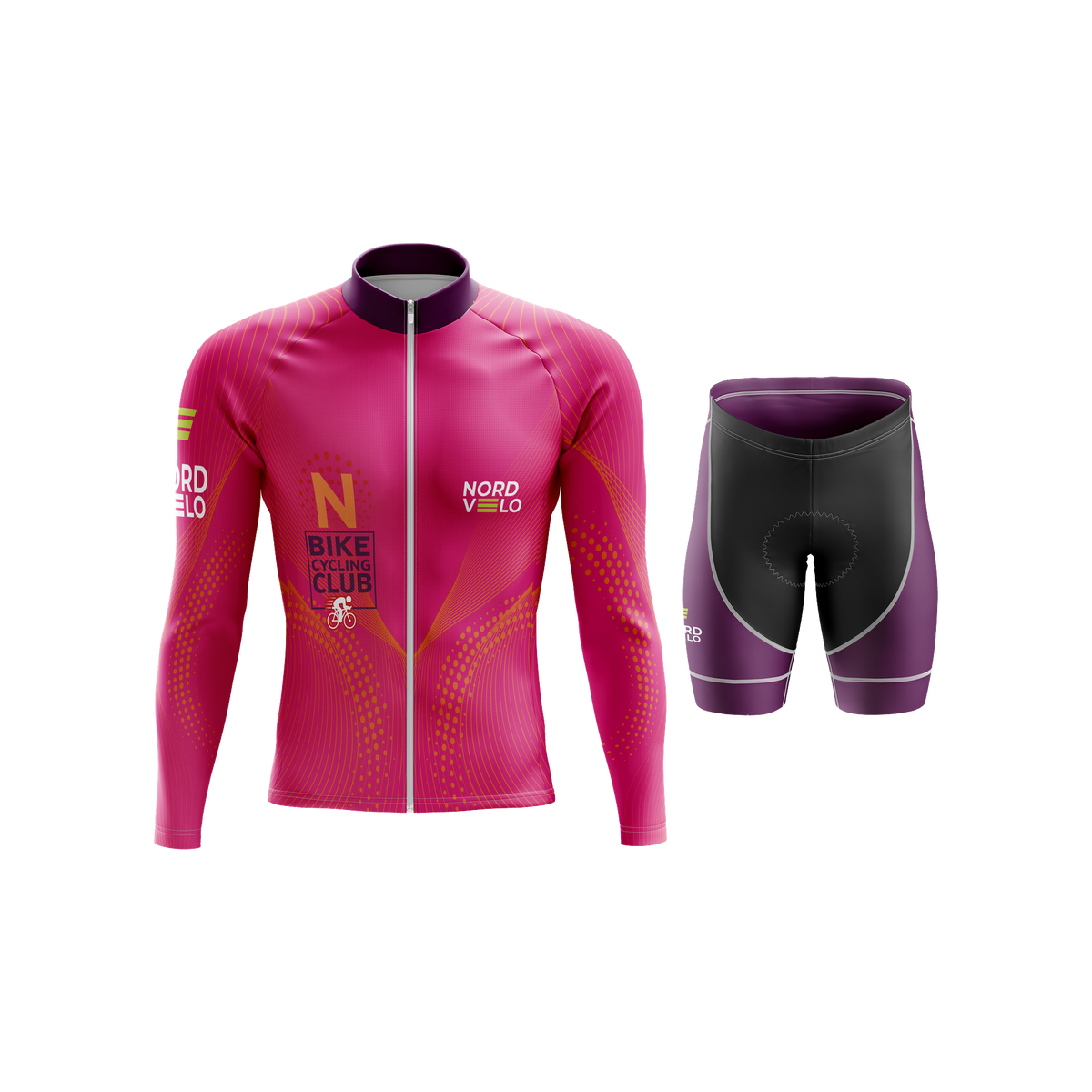 Nordvelo Peloton Men Long Sleeve Kit - Fuchsia front