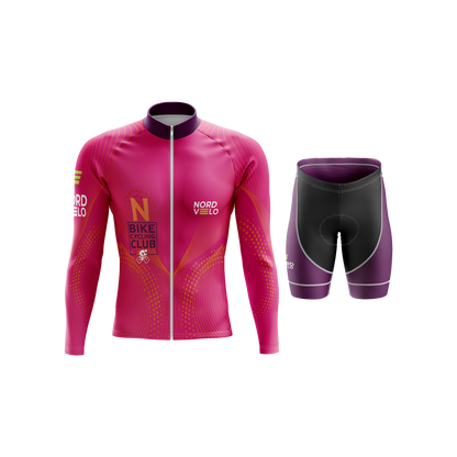 Nordvelo Peloton Men Long Sleeve Kit - Fuchsia front