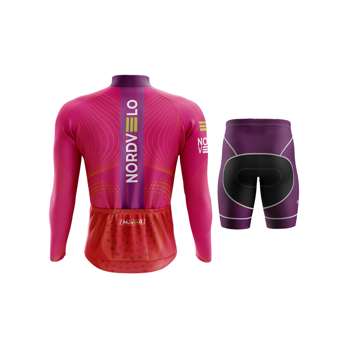 Nordvelo Peloton Men Long Sleeve Kit - Fuchsia rear