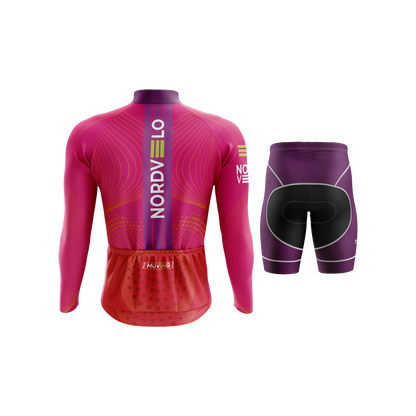 Nordvelo Peloton Men Long Sleeve Kit - Fuchsia rear