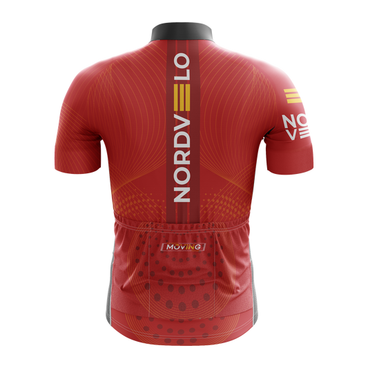 Nordvelo Peloton Men Short Sleeve Jersey - Scarlet rear