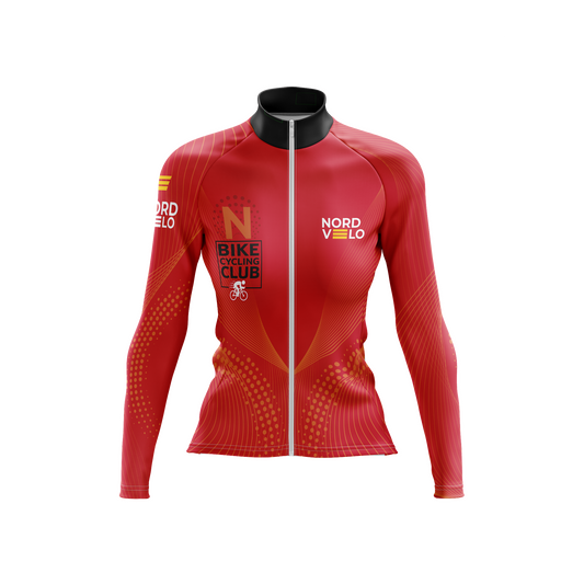 Nordvelo Peloton Women Long Sleeve Jersey - Scarlet front