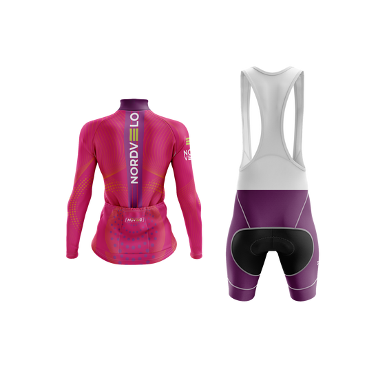 Nordvelo Peloton Women Long Sleeve Kit - Fuchsia rear