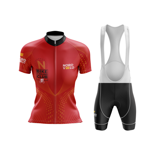 Nordvelo Peloton Women Short Sleeve Kit - Scarlet front