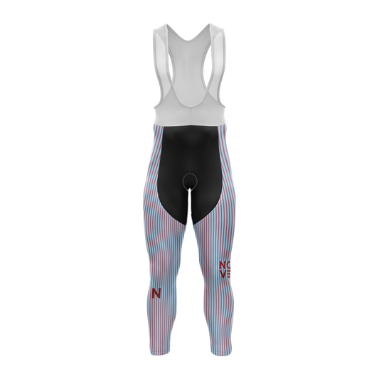 Nordvelo Pinstripe Women Bib Tights - Sky front