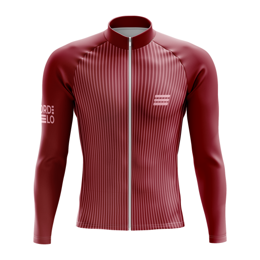 Nordvelo Pinstripe Men Long Sleeve Jersey - Claret front