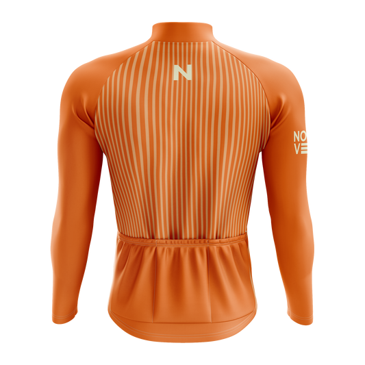 Nordvelo Pinstripe Men Long Sleeve Jersey - Ember rear