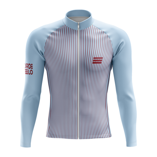 Nordvelo Pinstripe Men Long Sleeve Jersey - Sky front