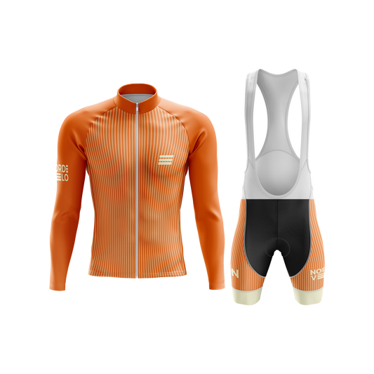 Nordvelo Pinstripe Men Long Sleeve Kit - Ember front
