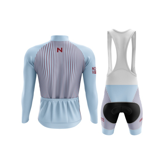 Nordvelo Pinstripe Men Long Sleeve Kit - Sky rear