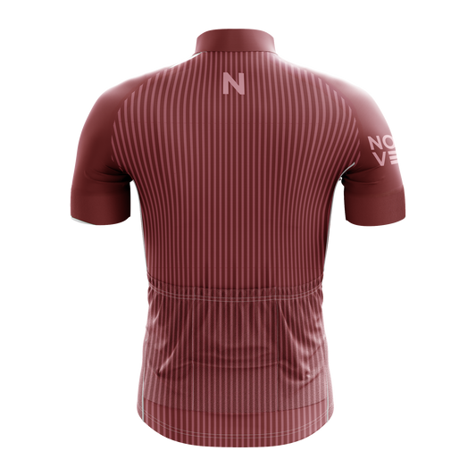 Nordvelo Pinstripe Men Short Sleeve Jersey - Claret rear