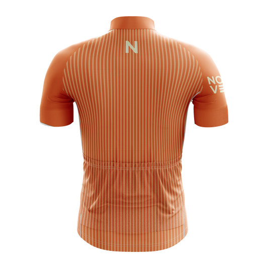 Nordvelo Pinstripe Men Short Sleeve Jersey - Ember rear