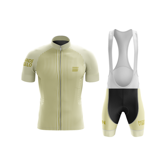 Nordvelo Pinstripe Men Short Sleeve Kit - Butter front
