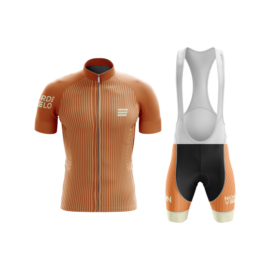 Nordvelo Pinstripe Men Short Sleeve Kit - Ember front