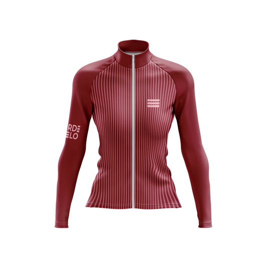 Nordvelo Pinstripe Women Long Sleeve Jersey - Claret front