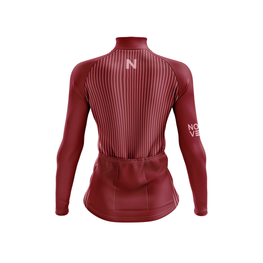 Nordvelo Pinstripe Women Long Sleeve Jersey - Claret rear