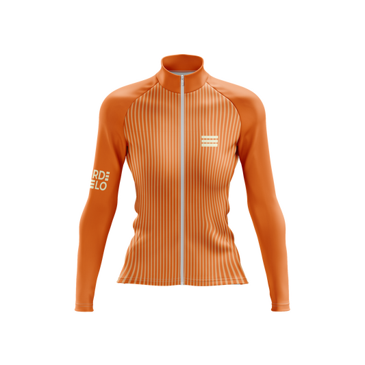 Nordvelo Pinstripe Women Long Sleeve Jersey - Ember front