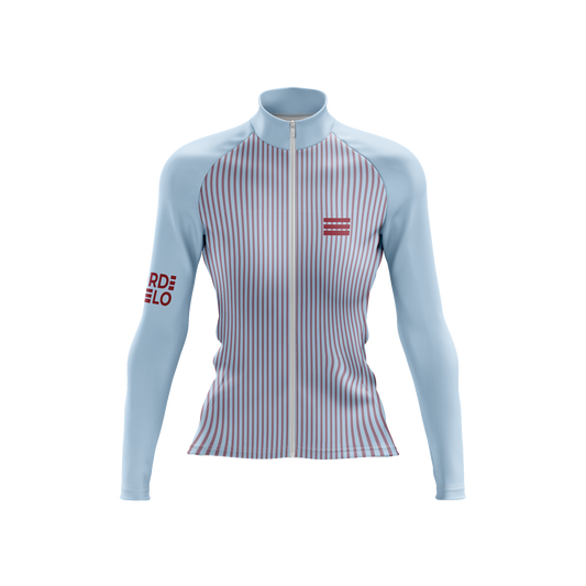 Nordvelo Pinstripe Women Long Sleeve Jersey - Sky front