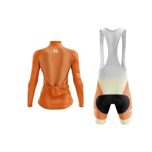 Nordvelo Pinstripe Women Long Sleeve Kit - Ember rear