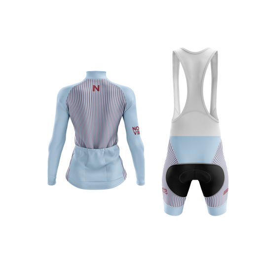 Nordvelo Pinstripe Women Long Sleeve Kit - Sky rear