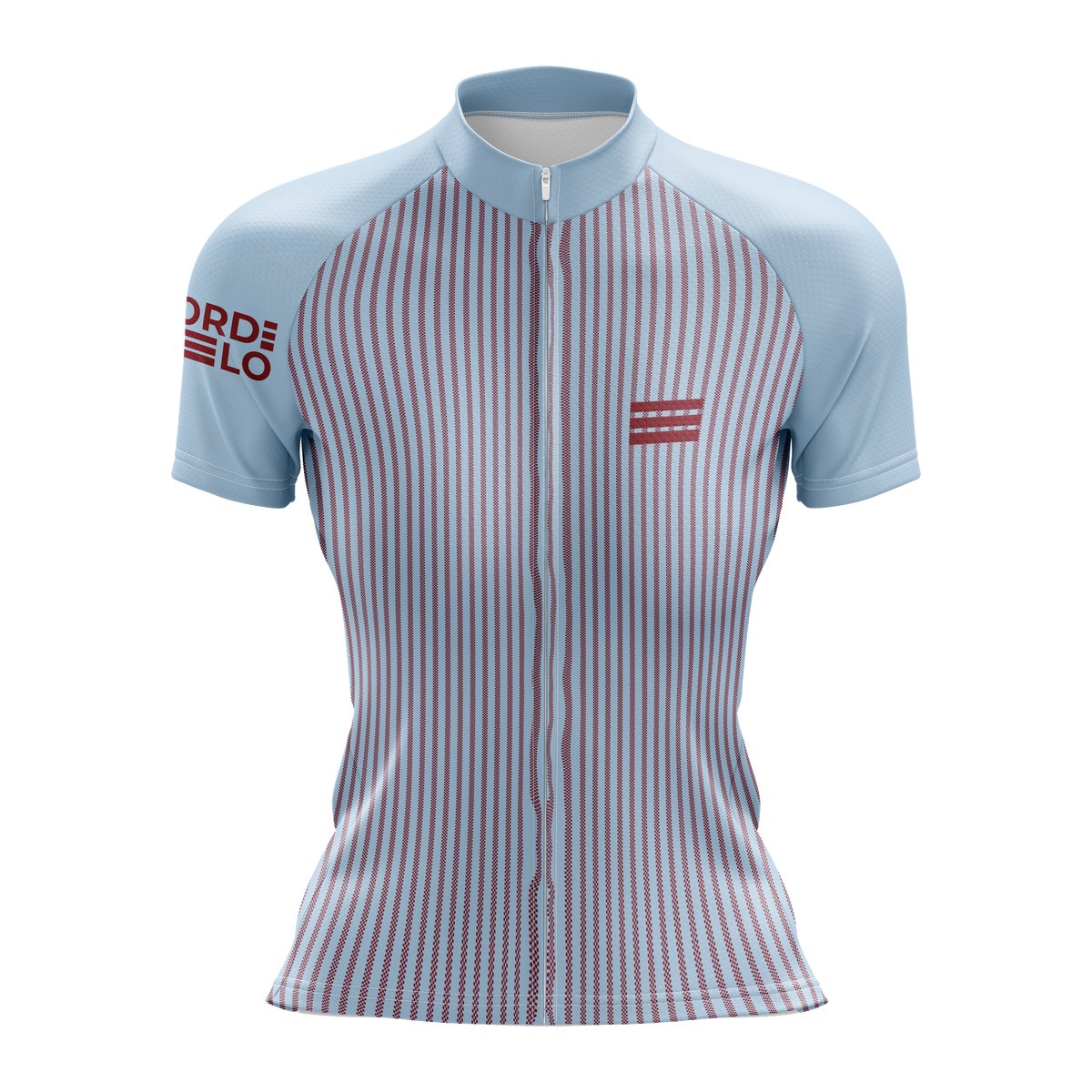 Nordvelo Pinstripe Women Short Sleeve Jersey - Sky front