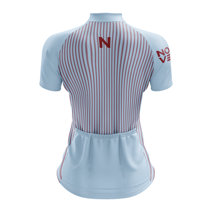 Nordvelo Pinstripe Women Short Sleeve Jersey - Sky rear