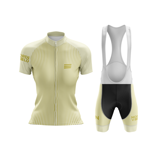 Nordvelo Pinstripe Women Short Sleeve Kit - Butter front