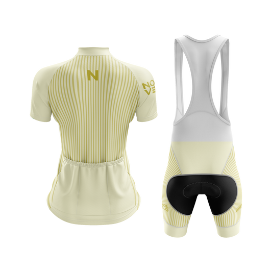 Nordvelo Pinstripe Women Short Sleeve Kit - Butter rear