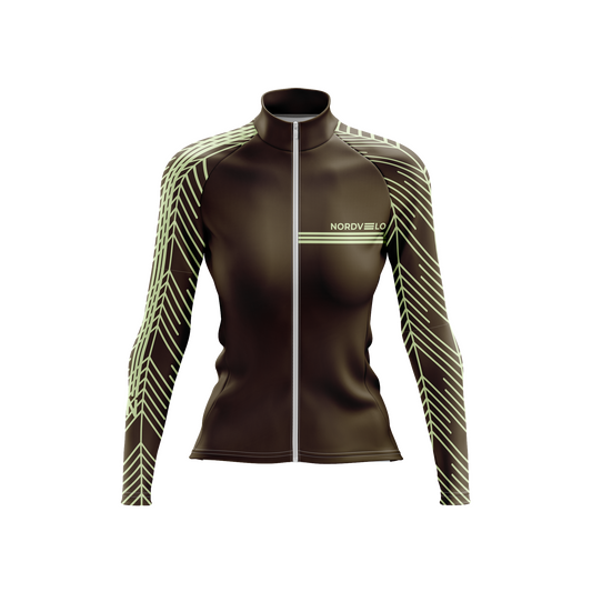 Nordvelo Plume Women Long Sleeve Jersey - Espresso front