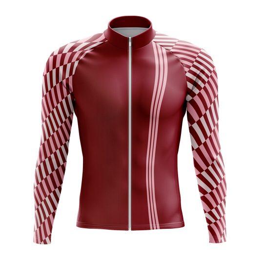 Nordvelo Tessellate Men Long Sleeve Jersey - Cardinal front
