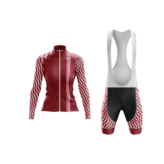 Nordvelo Tessellate Women Long Sleeve Kit - Cardinal front