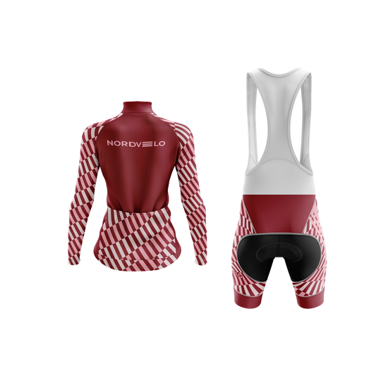 Nordvelo Tessellate Women Long Sleeve Kit - Cardinal rear