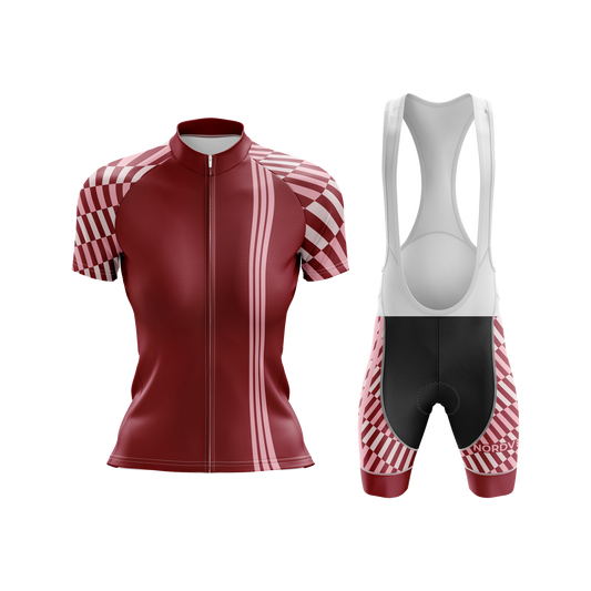 Nordvelo Tessellate Women Short Sleeve Kit - Cardinal front