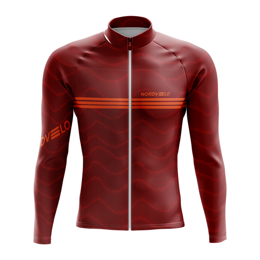 Nordvelo Wavey Men Long Sleeve Jersey - Brick front