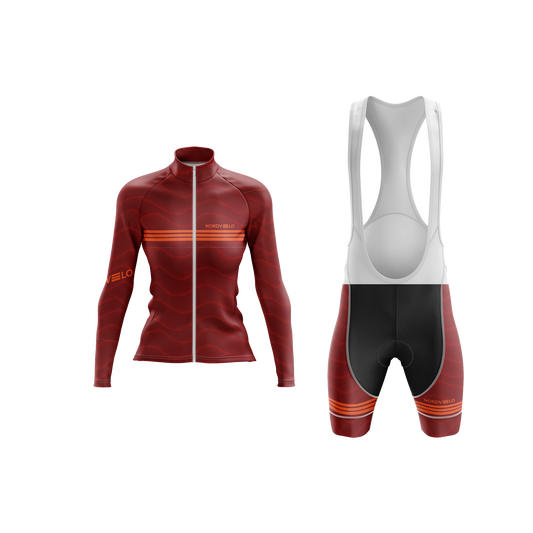 Nordvelo Wavey Women Long Sleeve Kit - Brick front